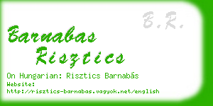 barnabas risztics business card